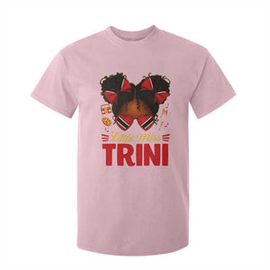 Little Miss Trinidad And Tobago T Shirt For Kid Afro Black Messy Bun Girl Trini Flag Bow TS10 Light Pink Print Your Wear