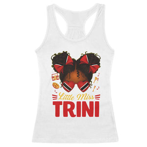 Little Miss Trinidad And Tobago Racerback Tank Top Afro Black Messy Bun Girl Trini Flag Bow TS10 White Print Your Wear