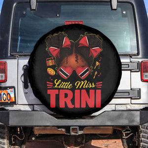 Little Miss Trinidad And Tobago Spare Tire Cover Afro Black Messy Bun Girl Trini Flag Bow TS10 No hole Black Print Your Wear