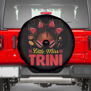 Little Miss Trinidad And Tobago Spare Tire Cover Afro Black Messy Bun Girl Trini Flag Bow TS10 Black Print Your Wear