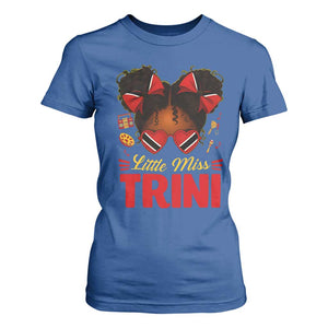 Little Miss Trinidad And Tobago T Shirt For Women Afro Black Messy Bun Girl Trini Flag Bow TS10 Royal Blue Print Your Wear