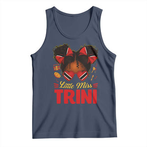 Little Miss Trinidad And Tobago Tank Top Afro Black Messy Bun Girl Trini Flag Bow TS10 Navy Print Your Wear