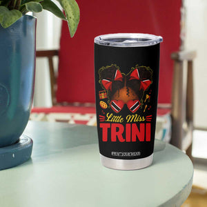 Little Miss Trinidad And Tobago Tumbler Cup Afro Black Messy Bun Girl Trini Flag Bow TS10 Print Your Wear