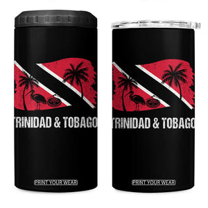 Trini Pride 4 in 1 Can Cooler Tumbler Caribbean Trinidad And Tobago Flag TS10 One Size: 16 oz Black Print Your Wear