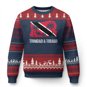 Trini Pride Ugly Christmas Sweater Caribbean Trinidad And Tobago Flag TS10 Navy Red Print Your Wear