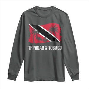 Trini Pride Long Sleeve Shirt Caribbean Trinidad And Tobago Flag TS10 Dark Heather Print Your Wear