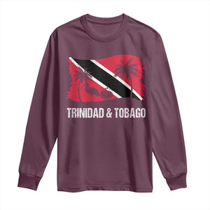 Trini Pride Long Sleeve Shirt Caribbean Trinidad And Tobago Flag TS10 Maroon Print Your Wear