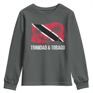 Trini Pride Youth Sweatshirt Caribbean Trinidad And Tobago Flag TS10 Dark Heather Print Your Wear