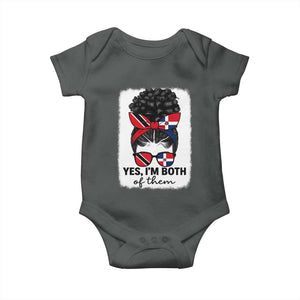Trini Dominican Girl Baby Onesie Yes Im Both Trinidad And Tobago Dominican Pride TS10 Dark Heather Print Your Wear