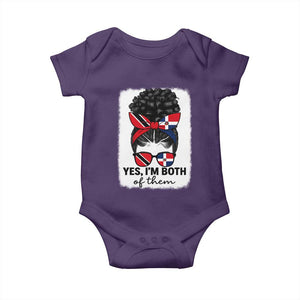 Trini Dominican Girl Baby Onesie Yes Im Both Trinidad And Tobago Dominican Pride TS10 Purple Print Your Wear