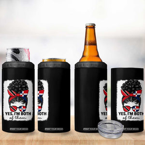Trini Dominican Girl 4 in 1 Can Cooler Tumbler Yes Im Both Trinidad And Tobago Dominican Pride TS10 Print Your Wear