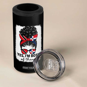 Trini Dominican Girl 4 in 1 Can Cooler Tumbler Yes Im Both Trinidad And Tobago Dominican Pride TS10 Print Your Wear
