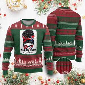 Trini Dominican Girl Ugly Christmas Sweater Yes Im Both Trinidad And Tobago Dominican Pride TS10 Red Green Print Your Wear