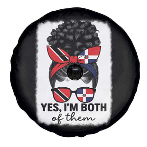 Trini Dominican Girl Spare Tire Cover Yes Im Both Trinidad And Tobago Dominican Pride TS10 Print Your Wear