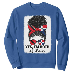 Trini Dominican Girl Sweatshirt Yes Im Both Trinidad And Tobago Dominican Pride TS10 Royal Blue Print Your Wear