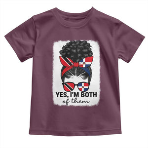 Trini Dominican Girl Toddler T Shirt Yes Im Both Trinidad And Tobago Dominican Pride TS10 Maroon Print Your Wear