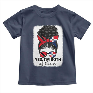 Trini Dominican Girl Toddler T Shirt Yes Im Both Trinidad And Tobago Dominican Pride TS10 Navy Print Your Wear