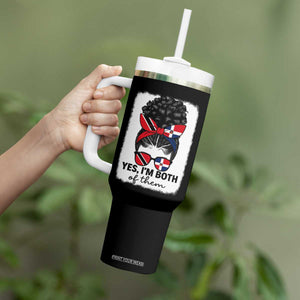 Trini Dominican Girl Tumbler With Handle Yes Im Both Trinidad And Tobago Dominican Pride TS10 Print Your Wear