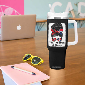 Trini Dominican Girl Tumbler With Handle Yes Im Both Trinidad And Tobago Dominican Pride TS10 Print Your Wear