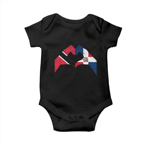 Trinidad and Tobago Dominican Baby Onesie Two Flags One Heart TS10 Black Print Your Wear