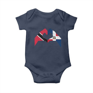 Trinidad and Tobago Dominican Baby Onesie Two Flags One Heart TS10 Navy Print Your Wear