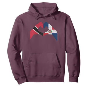 Trinidad and Tobago Dominican Hoodie Two Flags One Heart TS10 Maroon Print Your Wear