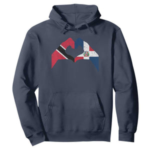 Trinidad and Tobago Dominican Hoodie Two Flags One Heart TS10 Navy Print Your Wear
