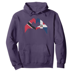 Trinidad and Tobago Dominican Hoodie Two Flags One Heart TS10 Purple Print Your Wear