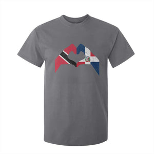 Trinidad and Tobago Dominican T Shirt For Kid Two Flags One Heart TS10 Charcoal Print Your Wear
