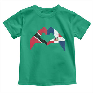 Trinidad and Tobago Dominican Toddler T Shirt Two Flags One Heart TS10 Irish Green Print Your Wear