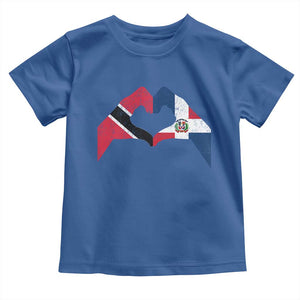 Trinidad and Tobago Dominican Toddler T Shirt Two Flags One Heart TS10 Royal Blue Print Your Wear