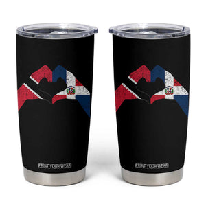 Trinidad and Tobago Dominican Tumbler Cup Two Flags One Heart TS10 Black Print Your Wear