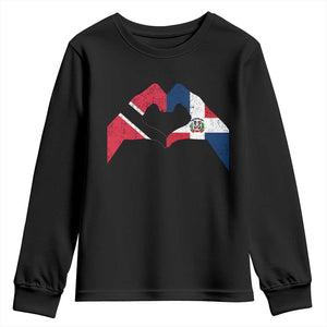 Trinidad and Tobago Dominican Youth Sweatshirt Two Flags One Heart TS10 Black Print Your Wear