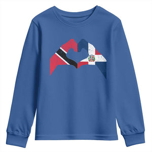 Trinidad and Tobago Dominican Youth Sweatshirt Two Flags One Heart TS10 Royal Blue Print Your Wear