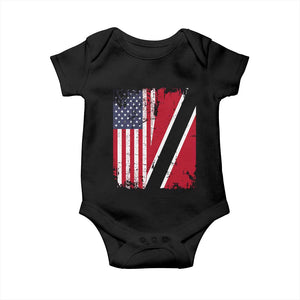 USA Trinidad and Tobago Baby Onesie Retro Vintage American Trini Pride Flag TS10 Black Print Your Wear
