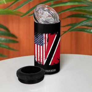 USA Trinidad and Tobago 4 in 1 Can Cooler Tumbler Retro Vintage American Trini Pride Flag TS10 Print Your Wear