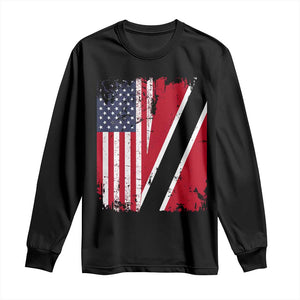 USA Trinidad and Tobago Long Sleeve Shirt Retro Vintage American Trini Pride Flag TS10 Black Print Your Wear