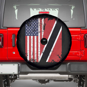 USA Trinidad and Tobago Spare Tire Cover Retro Vintage American Trini Pride Flag TS10 Black Print Your Wear