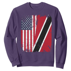 USA Trinidad and Tobago Sweatshirt Retro Vintage American Trini Pride Flag TS10 Purple Print Your Wear