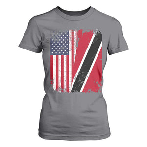 USA Trinidad and Tobago T Shirt For Women Retro Vintage American Trini Pride Flag TS10 Charcoal Print Your Wear