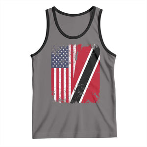 USA Trinidad and Tobago Tank Top Retro Vintage American Trini Pride Flag TS10 Deep Heather Black Print Your Wear