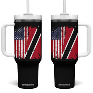 USA Trinidad and Tobago Tumbler With Handle Retro Vintage American Trini Pride Flag TS10 One Size: 40 oz Black Print Your Wear