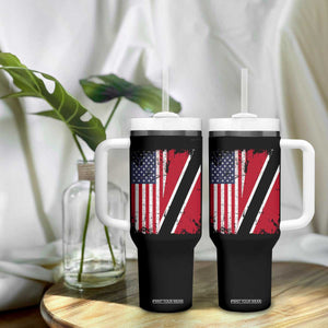 USA Trinidad and Tobago Tumbler With Handle Retro Vintage American Trini Pride Flag TS10 Print Your Wear