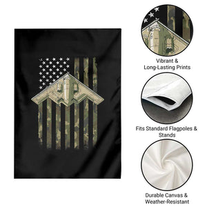Retro Camo B2 Spirit Garden Flag B-2 Bomber Stealth Aircraft Camouflage US Flag Patriotic TS10 Print Your Wear