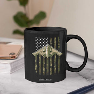 Retro Camo B2 Spirit Coffee Mug B-2 Bomber Stealth Aircraft Camouflage US Flag Patriotic TS10 Print Your Wear