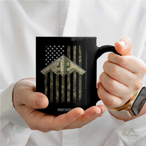 Retro Camo B2 Spirit Coffee Mug B-2 Bomber Stealth Aircraft Camouflage US Flag Patriotic TS10 Print Your Wear