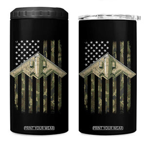 Retro Camo B2 Spirit 4 in 1 Can Cooler Tumbler B-2 Bomber Stealth Aircraft Camouflage US Flag Patriotic TS10 One Size: 16 oz Black Print Your Wear