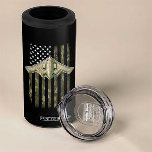 Retro Camo B2 Spirit 4 in 1 Can Cooler Tumbler B-2 Bomber Stealth Aircraft Camouflage US Flag Patriotic TS10 Print Your Wear