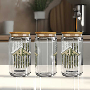 Retro Camo B2 Spirit Glass Can B-2 Bomber Stealth Aircraft Camouflage US Flag Patriotic TS10 Print Your Wear