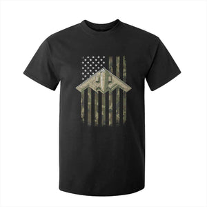 Retro Camo B2 Spirit T Shirt For Kid B-2 Bomber Stealth Aircraft Camouflage US Flag Patriotic TS10 Black Print Your Wear